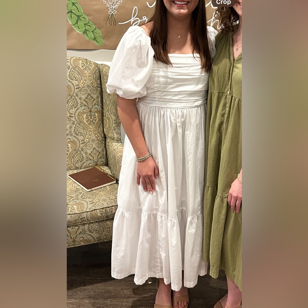 Abercrombie & Fitch White Midi Dress